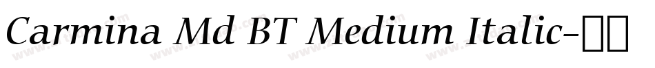 Carmina Md BT Medium Italic字体转换